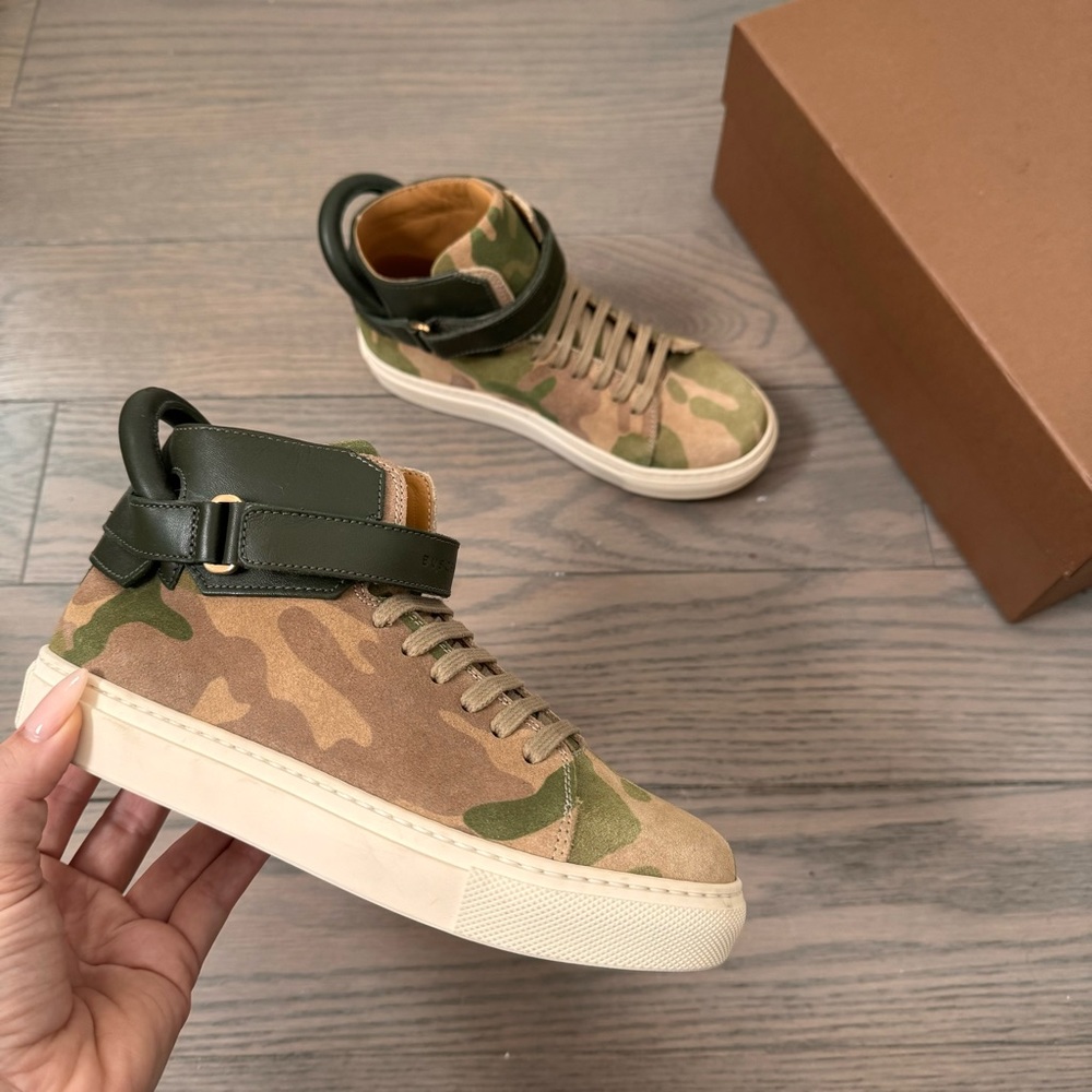 Kids Buscemi Camo Military High Top Sneaker EU33 NEW Never Worn Leather Trainers
